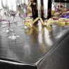 Abwaschbarer Tischbelag Glitter silber B: ca. 140 cm