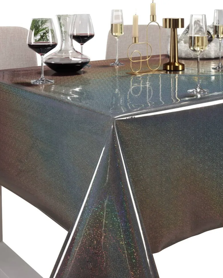 Abwaschbarer Tischbelag Metallic multicolor B: ca. 140 cm