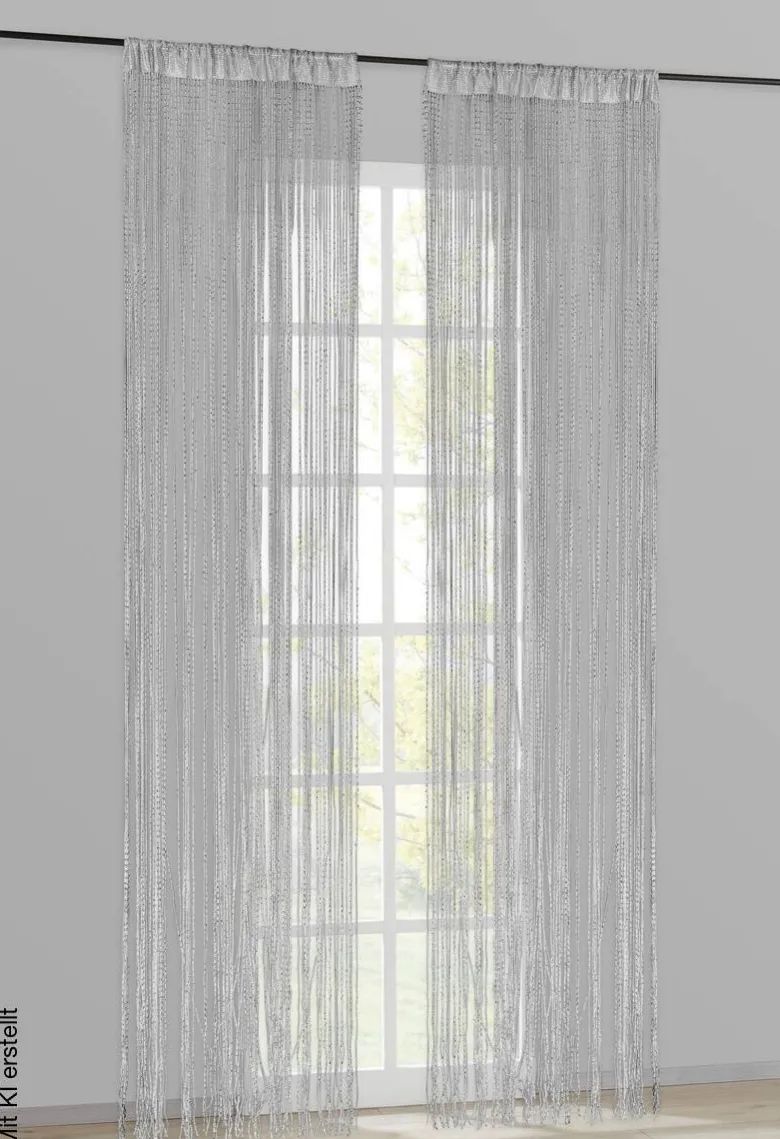 ACUS design collection Fadenvorhang Lurex weiß B/L: ca. 90x245 cm