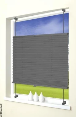 ACUS design collection Thermo Spann-Plissee Verdunklungsqualität anthrazit B/L: ca. 40x130 cm