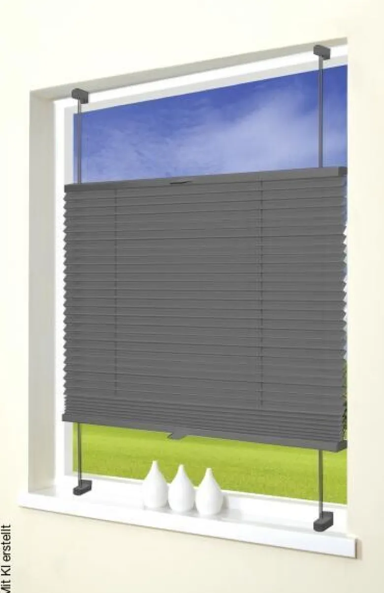ACUS design collection Thermo Spann-Plissee Verdunklungsqualität anthrazit B/L: ca. 40x130 cm