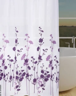 Acus Duschvorhang Vitality weiß lila Polyester B/L: ca. 180x200 cm