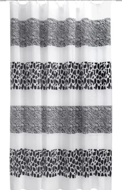 Acus Duschvorhang weiß schwarz Kunststoff B/L: ca. 180x200 cm