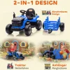 AIYAPLAY Elektrischer Traktor blau B/H/L: ca. 58x55x139 cm