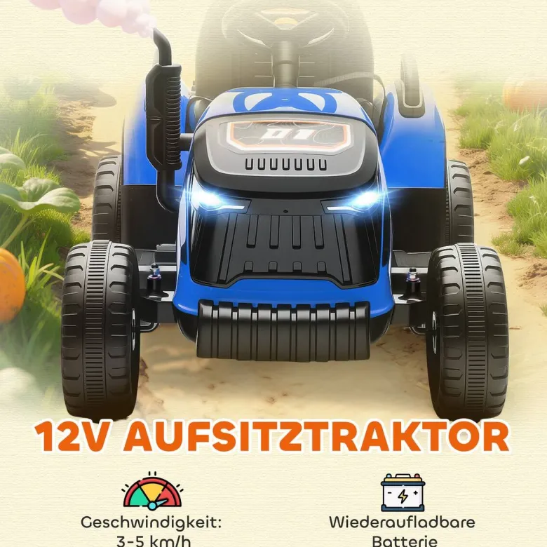 AIYAPLAY Elektrischer Traktor blau B/H/L: ca. 58x55x139 cm