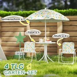 AIYAPLAY Garten-Kindersitzgruppe weiß Stahl B/H/L: ca. 49,5x50x49,5 cm