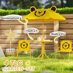 AIYAPLAY Garten-Kindersitzgruppe gelb Polyester B/H/L: ca. 49,5x50x49,5 cm