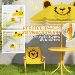 AIYAPLAY Garten-Kindersitzgruppe gelb Polyester B/H/L: ca. 49,5x50x49,5 cm