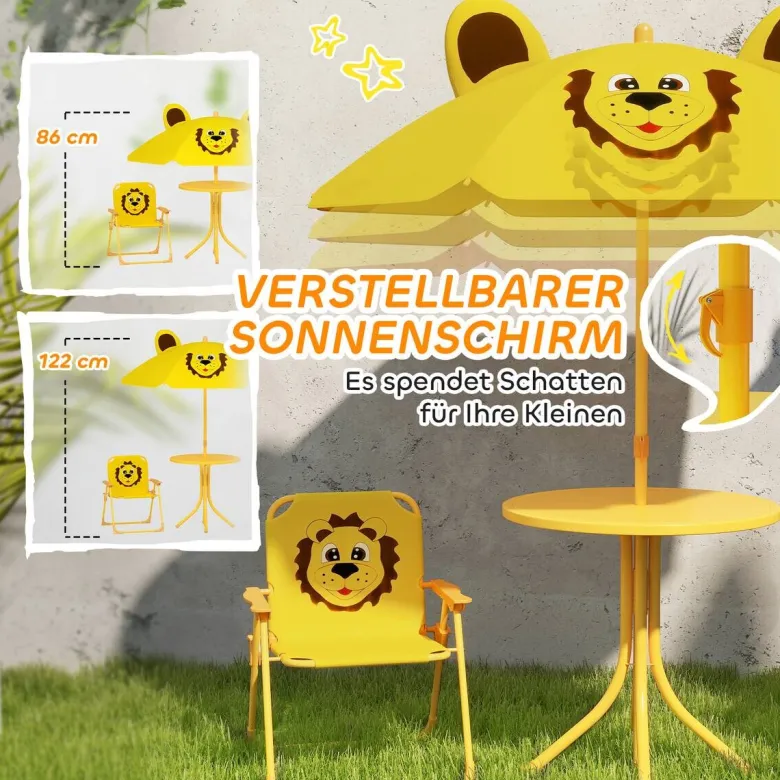 AIYAPLAY Garten-Kindersitzgruppe gelb Polyester B/H/L: ca. 49,5x50x49,5 cm