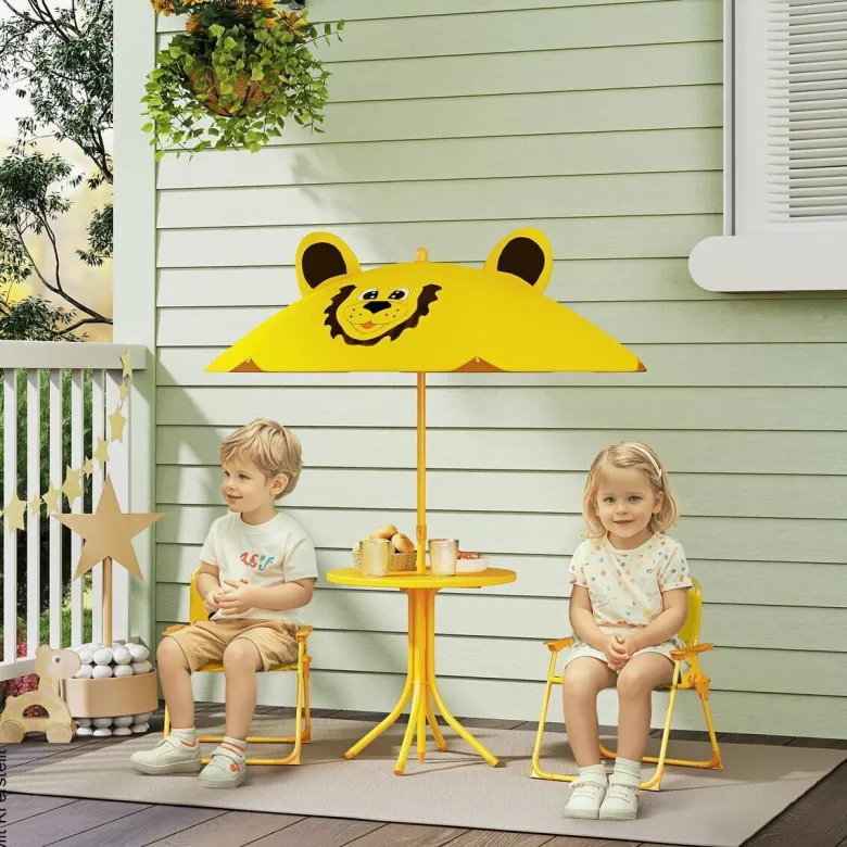AIYAPLAY Garten-Kindersitzgruppe gelb Polyester B/H/L: ca. 49,5x50x49,5 cm