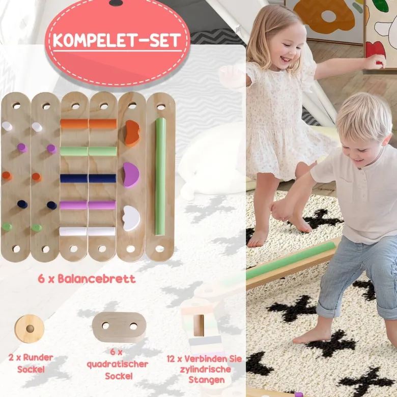 AIYAPLAY Kinder Balancierbalken B/H/L: ca. 115x8,5x130 cm
