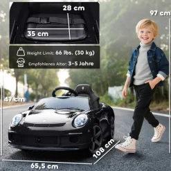 AIYAPLAY Kinder Elektroauto schwarz B/H/L: ca. 65,5x47x108 cm