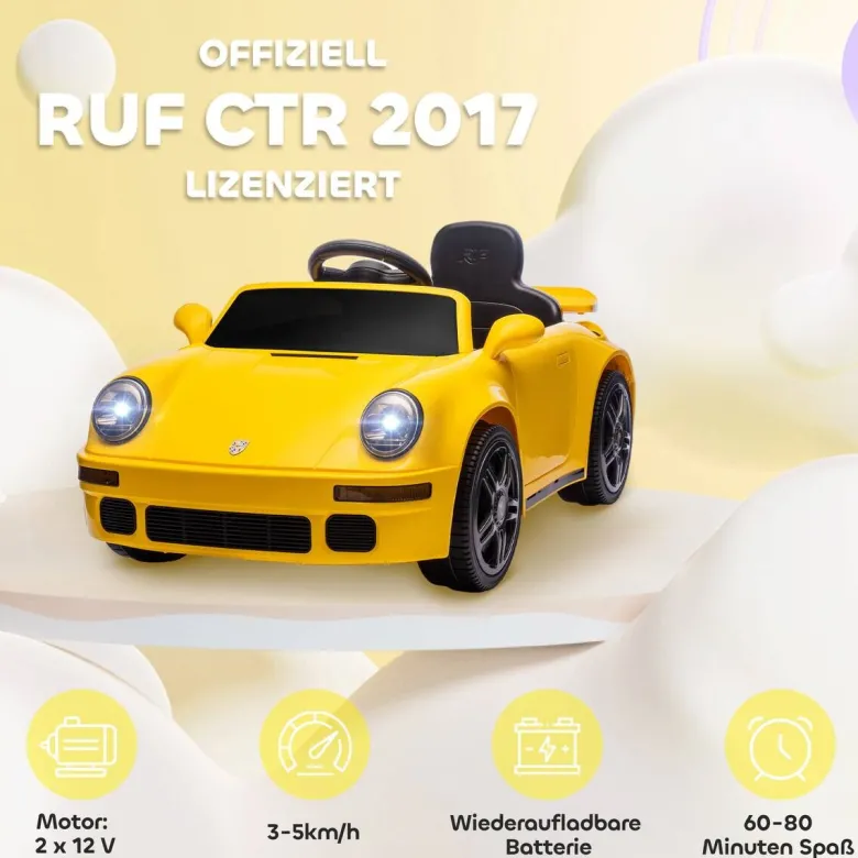 AIYAPLAY Kinder Elektroauto gelb B/H/L: ca. 55x44x103 cm