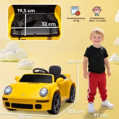 AIYAPLAY Kinder Elektroauto gelb B/H/L: ca. 55x44x103 cm