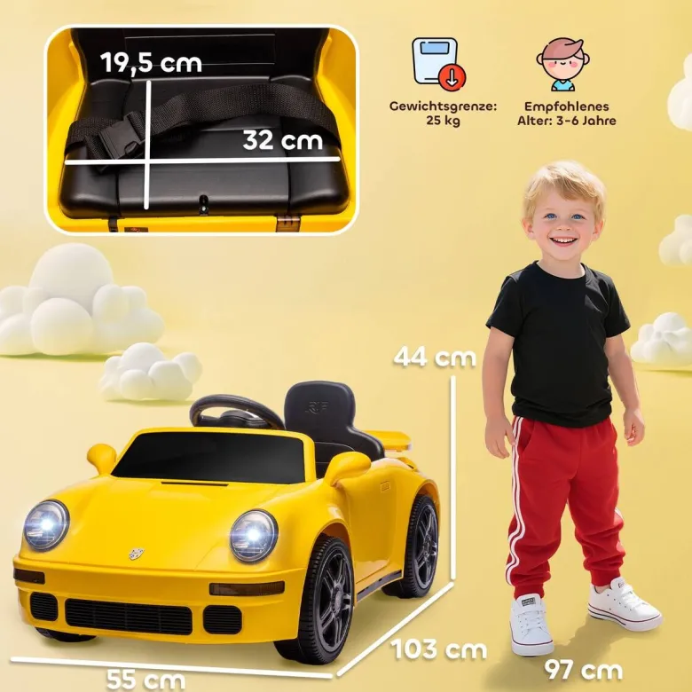 AIYAPLAY Kinder Elektroauto gelb B/H/L: ca. 55x44x103 cm