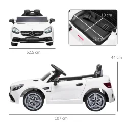 AIYAPLAY Kinder-Elektroauto weiß B/H/L: ca. 62,5x44x107 cm