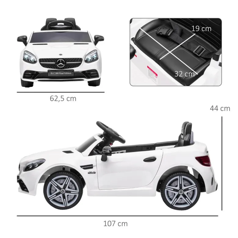 AIYAPLAY Kinder-Elektroauto weiß B/H/L: ca. 62,5x44x107 cm