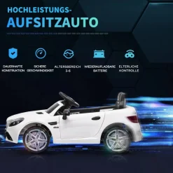 AIYAPLAY Kinder-Elektroauto weiß B/H/L: ca. 62,5x44x107 cm