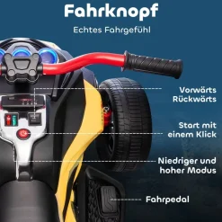 AIYAPLAY Kinder Elektroauto gelb B/H/L: ca. 74x63x113 cm