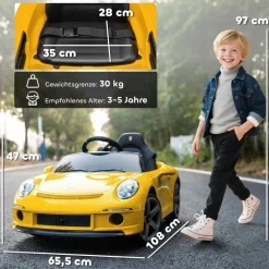 AIYAPLAY Kinder Elektroauto gelb B/H/L: ca. 65,5x47x108 cm