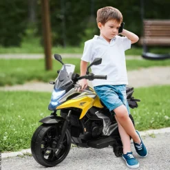 AIYAPLAY Kinder Elektro-Motorrad gelb B/H/L: ca. 46x75x107 cm