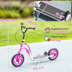 AIYAPLAY Kinder Kickscooter pink B/H/L: ca. 50x88x115 cm