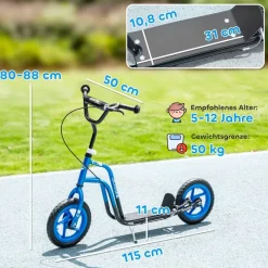 AIYAPLAY Kinder Kickscooter blau B/H/L: ca. 50x88x115 cm