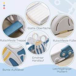 AIYAPLAY Kinderrutsche blau B/H/L: ca. 46,5x80x157 cm