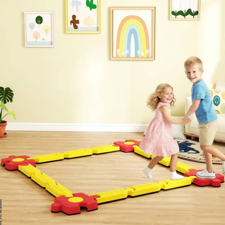 AIYAPLAY Kinder Schwebebalken gelb B/H/L: ca. 165,5x7x165,5 cm