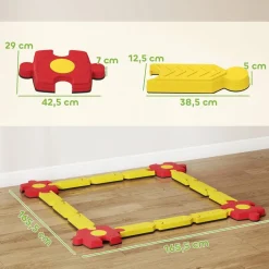 AIYAPLAY Kinder Schwebebalken gelb B/H/L: ca. 165,5x7x165,5 cm