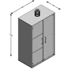 Aktenschrank Eiche Artisan Nachbildung B/H/T: ca. 66x107x39 cm