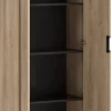 Aktenschrank Emmik schwarz matt Eiche Eiche weiß Nachbildung B/H/T: ca. 65,1x163,6x41 cm