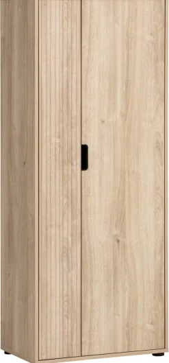 Aktenschrank Emmik schwarz matt Eiche Eiche weiß Nachbildung B/H/T: ca. 65,1x163,6x41 cm