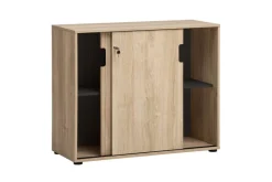 Aktenschrank Emmik weiß matt Eiche Eiche weiß Nachbildung B/H/T: ca. 100,1x83,6x41 cm