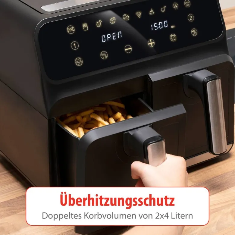 alpina Heißluftfritteuse 871125224012 schwarz Kunststoff B/H/L: ca. 38x36x32 cm ca. 8 l