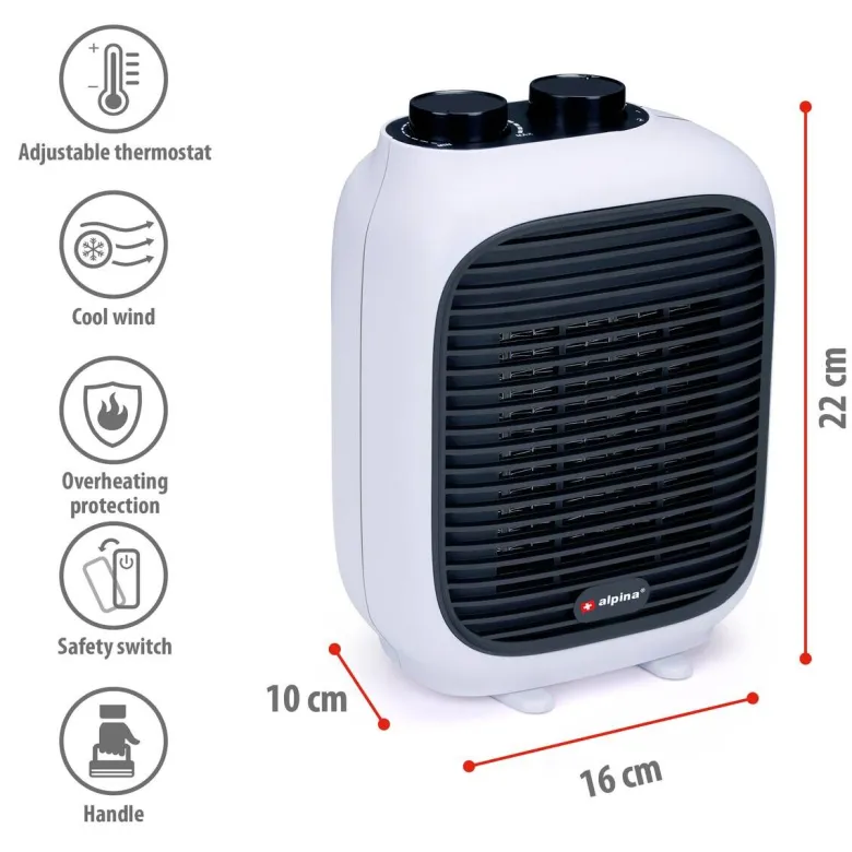 alpina Heizlüfter PTC-1601 B/H/T: ca. 16x22x11 cm ca. 1500 W