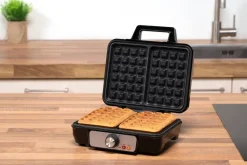 alpina Waffelautomat schwarz Alu B/H/L: ca. 24x10x24 cm