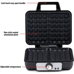alpina Waffelautomat schwarz Alu B/H/L: ca. 24x10x24 cm