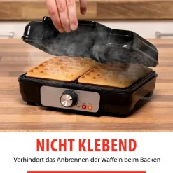 alpina Waffelautomat schwarz Alu B/H/L: ca. 24x10x24 cm