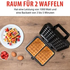 alpina Waffelautomat schwarz Alu B/H/L: ca. 24x10x24 cm