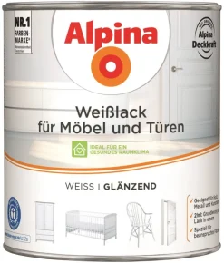 Alpina Weißlack für Möbel & Türen weiß glänzend ca. 2 l