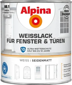 Alpina Weißlack für Türen & Fenster weiß seidenmatt ca. 2 l