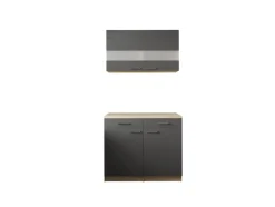 Anbauküchen-Set Merle grau B/H/T: ca. 100x200x60 cm