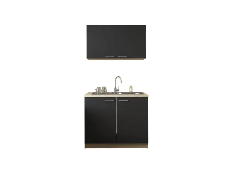 Anbauküchen-Set Merle schwarz B/H/T: ca. 100x200x60 cm