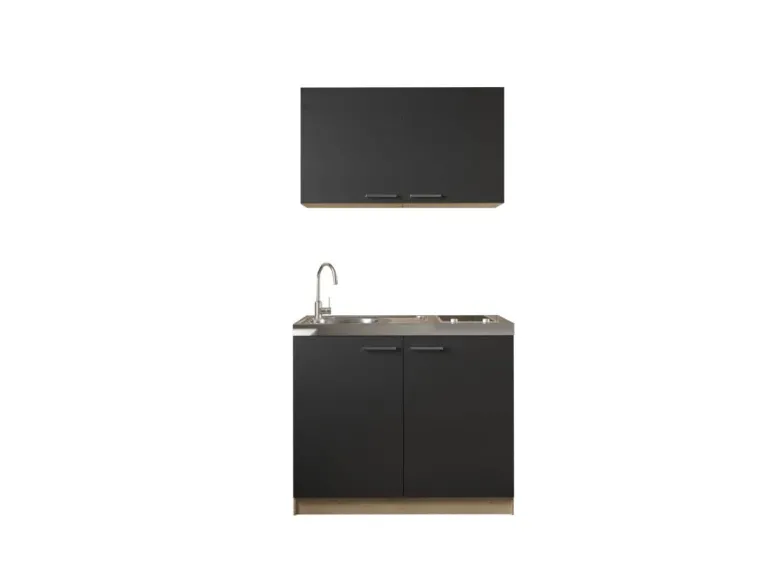Anbauküchen-Set Merle schwarz B/H/T: ca. 100x200x60 cm
