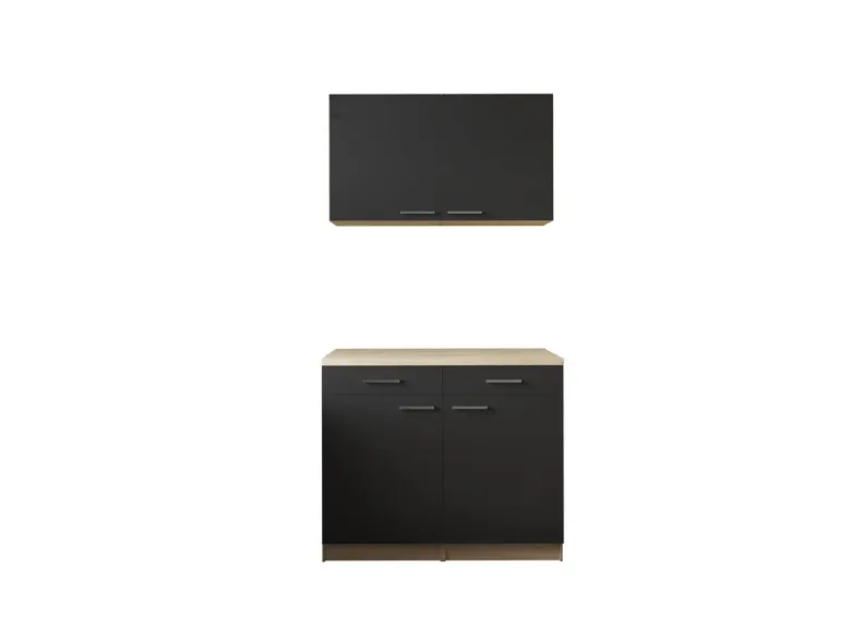 Anbauküchen-Set Merle schwarz B/H/T: ca. 100x200x60 cm