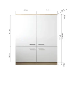 Anbauküchen-Set Merle weiß B/H/T: ca. 120x145x60 cm