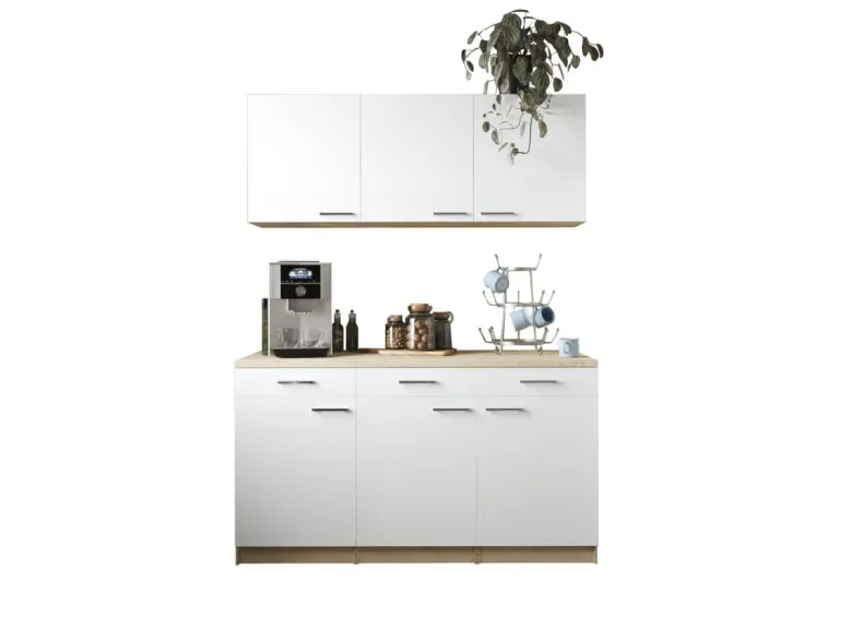 Anbauküchen-Set Merle weiß B/H/T: ca. 150x200x60 cm