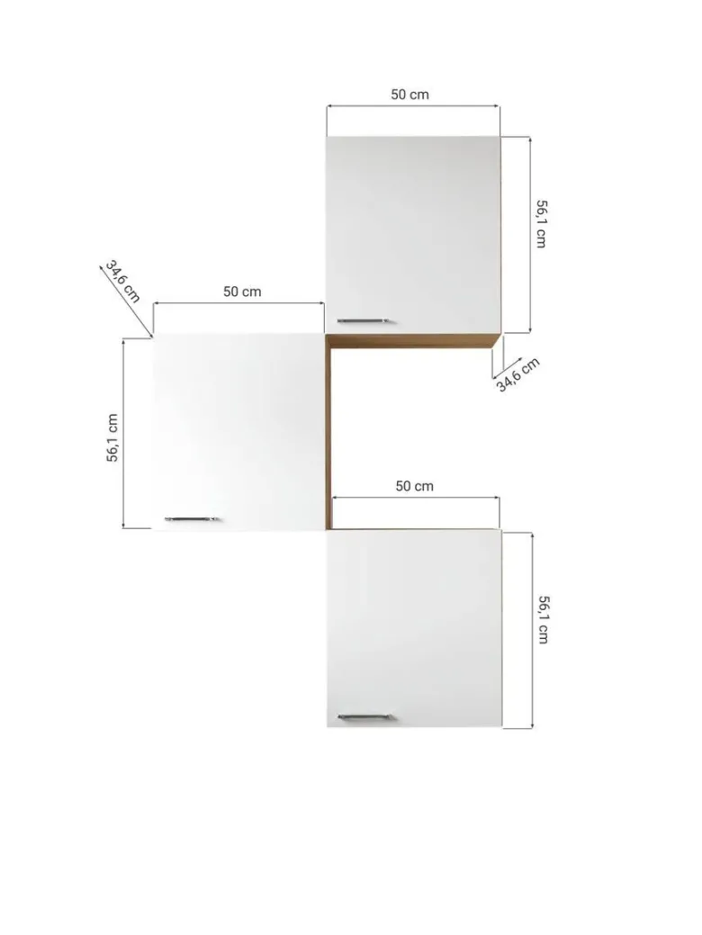 Anbauküchen-Set Merle weiß B/H/T: ca. 100x168x35 cm