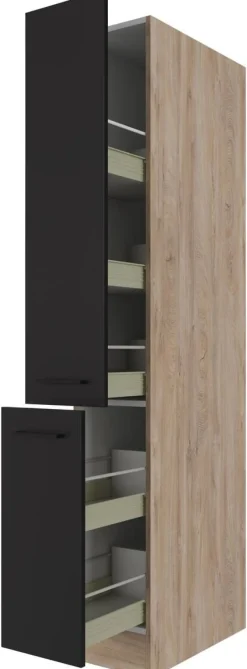 Apothekerschrank Capri schwarz matt B/H/T: ca. 30x200x57 cm